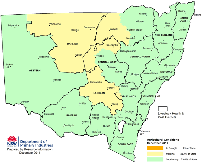 NSW drought map - Dec 2011