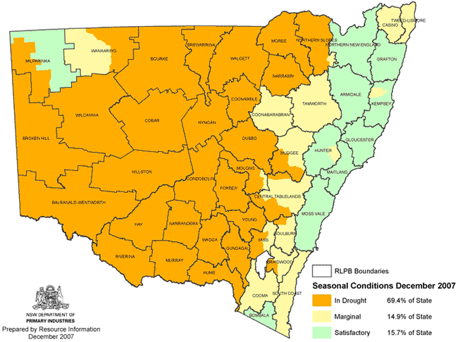 Drought map December 2007