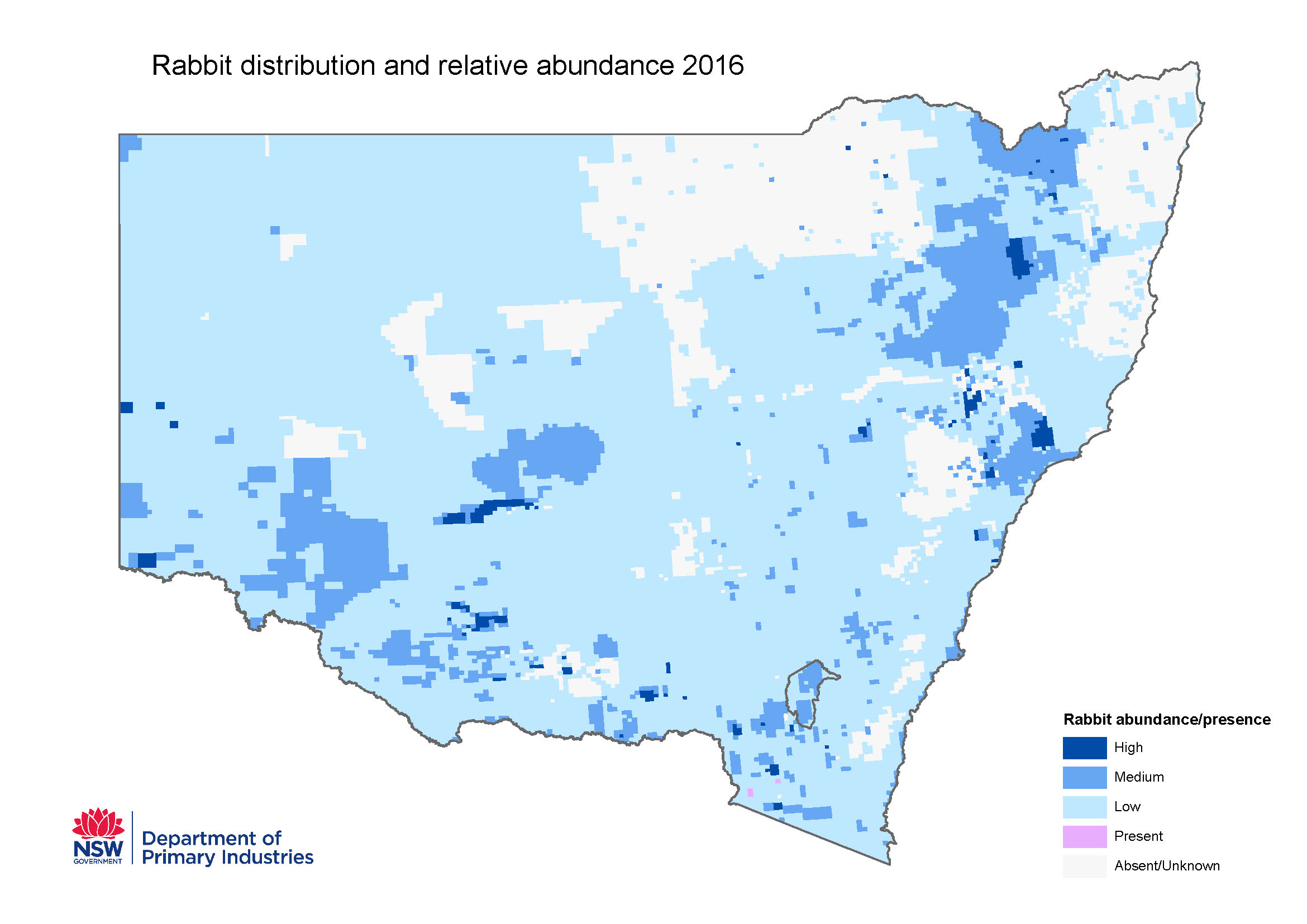 Rabbit distribution and abundance 2016