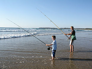 Father and son fishing