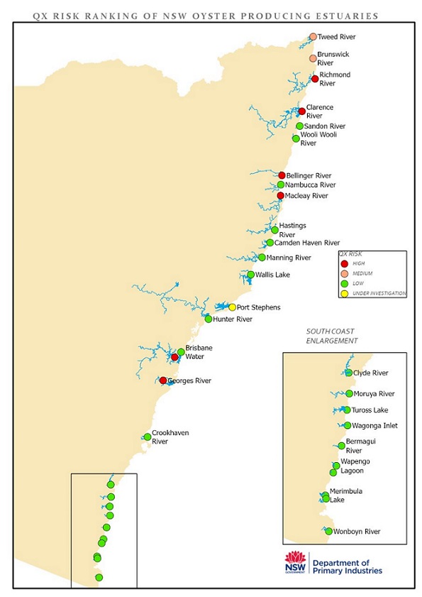 QX Disease Risk Status Map NSW