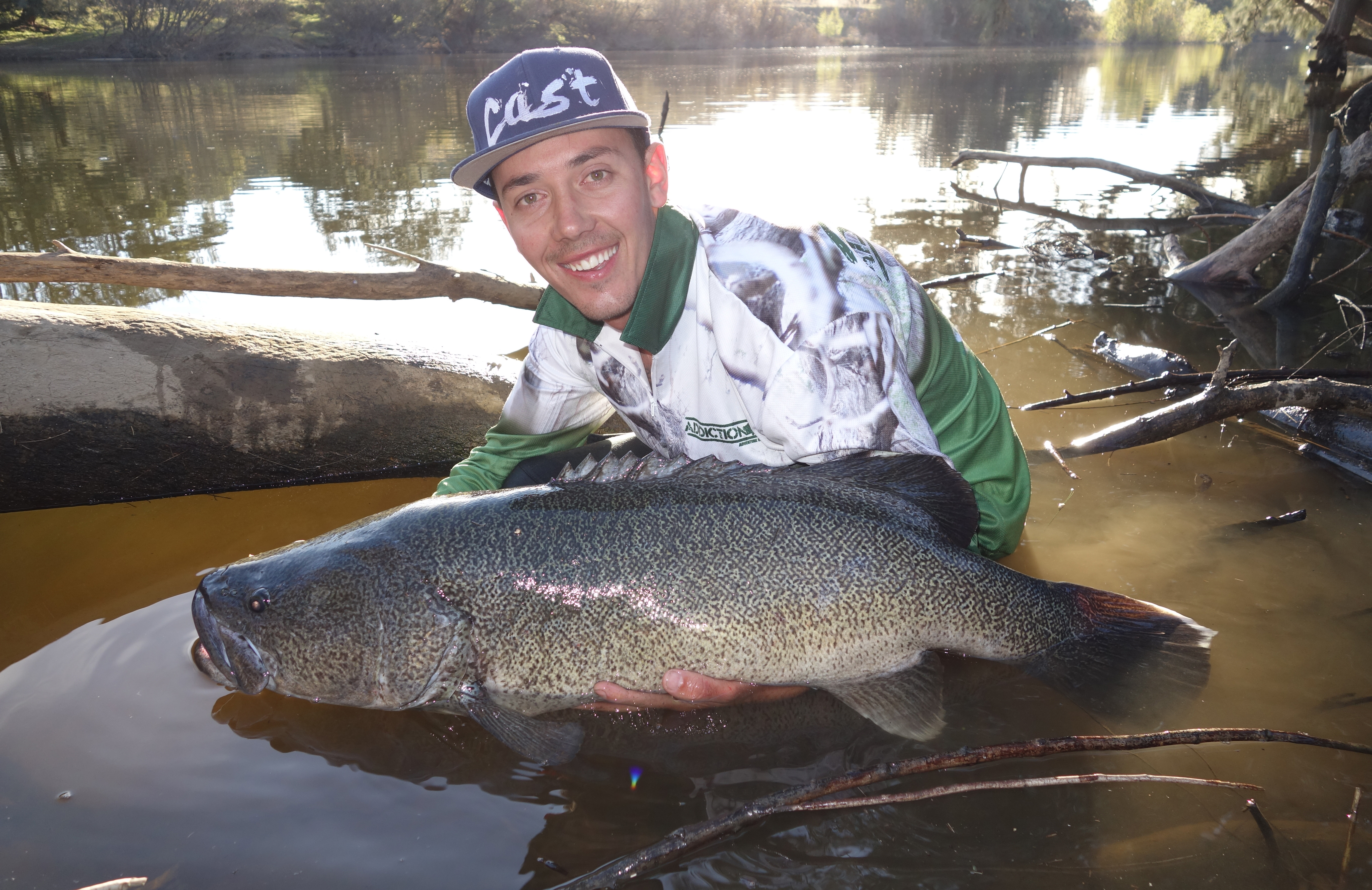 Benny Coombes holding a Murray Cod