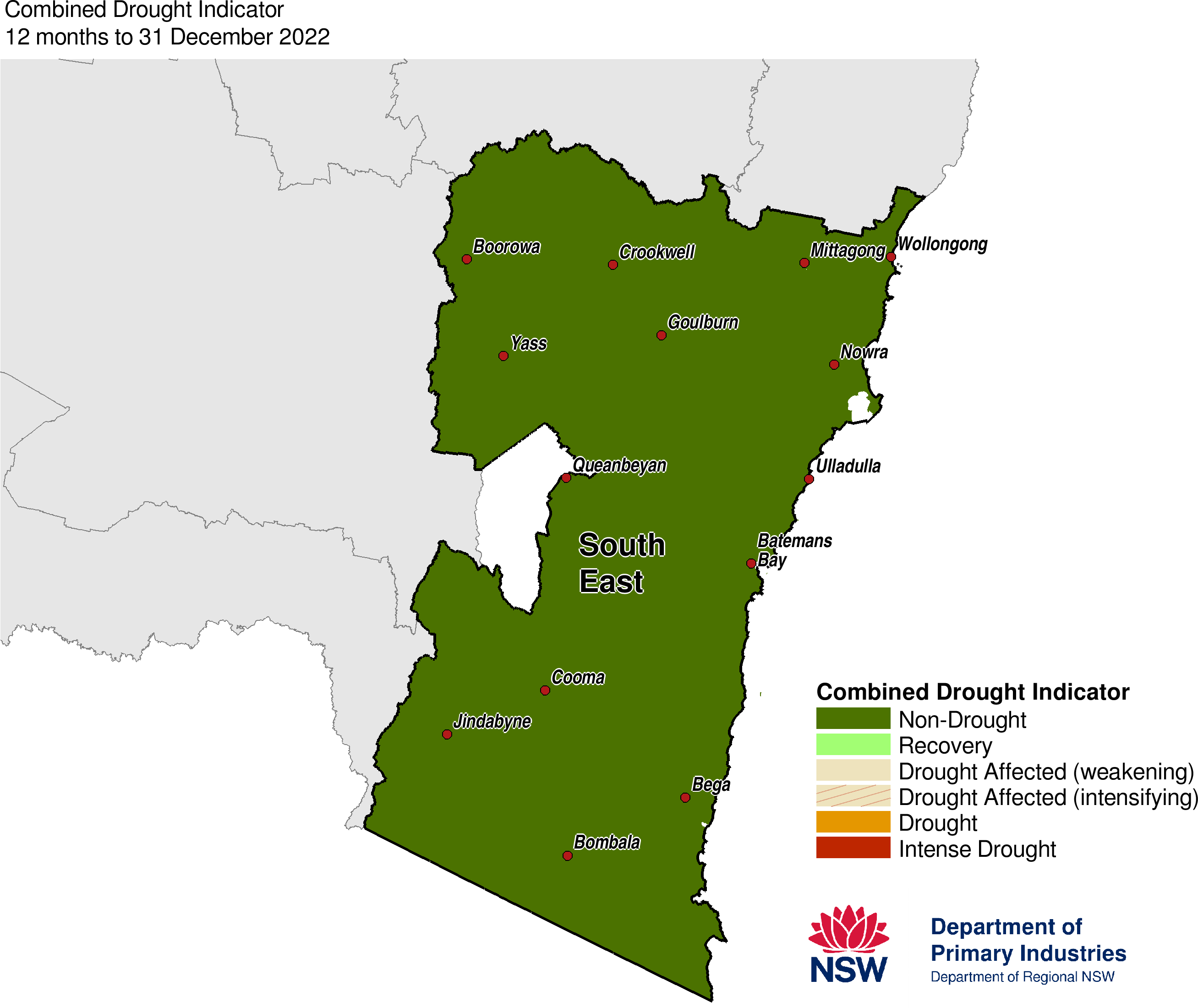 Figure 23. Combined Drought Indicator for the South East region 