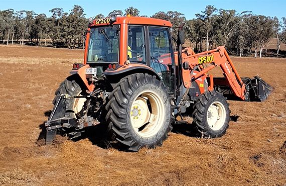 Scone Crop Trial - Tractor ripping planting lines