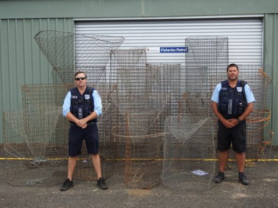 Illegal fish traps seized from a North Western NSW river