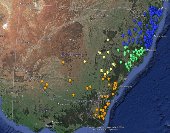 A map showing numerous locations where works are occurring.