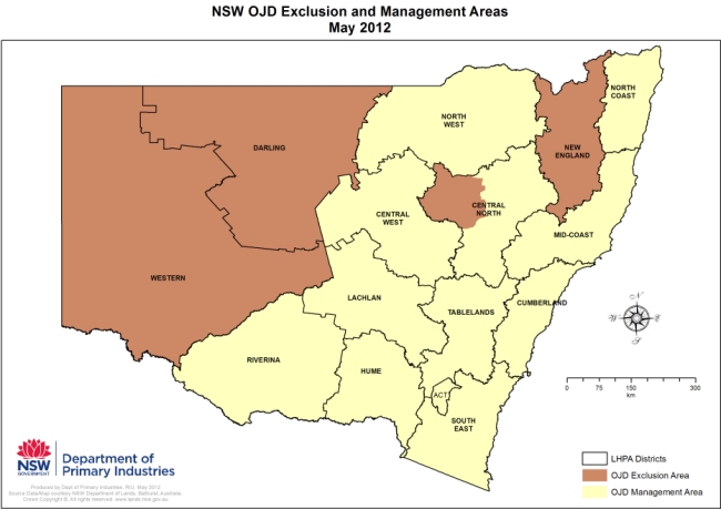 NSW OJD exclusion areas