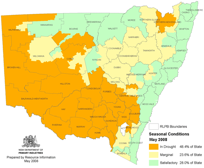 NSW Drought map - May 2008