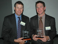 Farmer of the Year winner, Scott McCalman (left), and Young Farmer of the Year winner, Graham Finlayson.