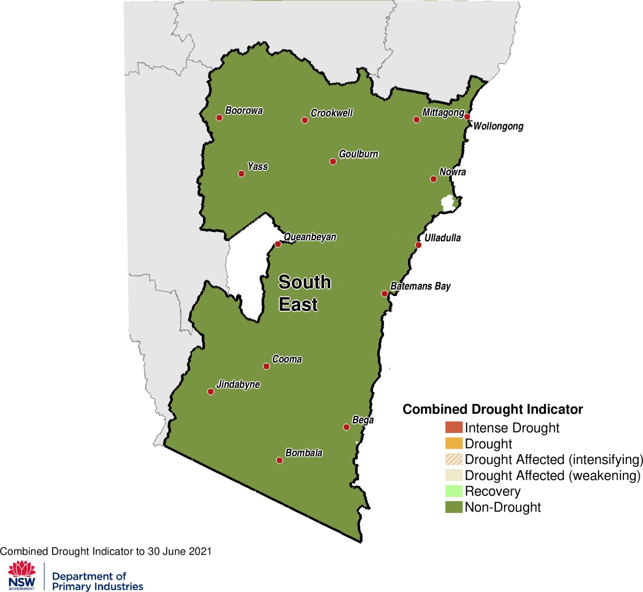Combined Drought Indicator for the South East region