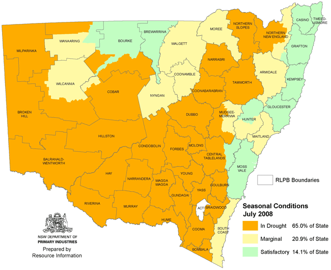 NSW drought map July 2008