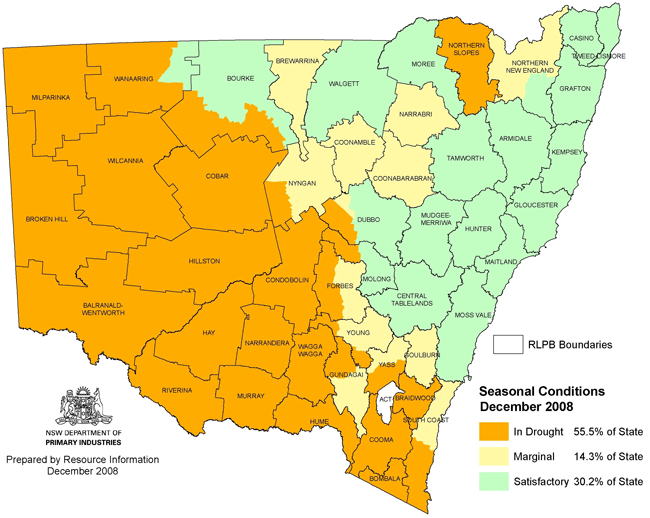 NSW drought map - December 2008