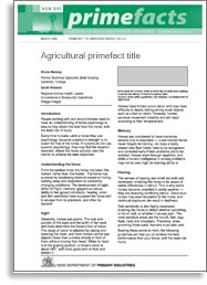 Agriculture primefact cover